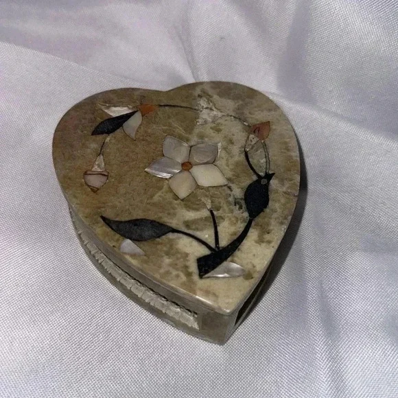 Vintage Art Deco Onyx Marble Ashtray & Heart Trinket Box Set - Picture 7 of 10